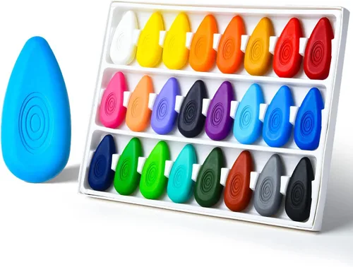 Vista 10 de Four Candies Crayones para niños de 12 colores, no tóxicos, lavables, para niños pequeños de 1 a 3, irrompible y fácil agarre en forma de gota