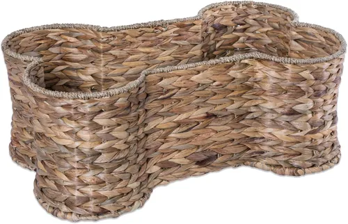 Vista 10 de Bone Dry Pet Storage Collection, cesta de juguete de jacinto en forma de hueso, marrón oscuro, mediana - 21 x 13 x 8 pulgadas