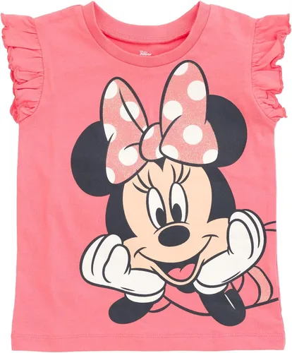 Vista 88 de Disney Minnie Mouse - Conjunto de camiseta floral arcoíris y pantalones cortos de cambray, tallas de bebé a niño grande (12 meses - 14-16)