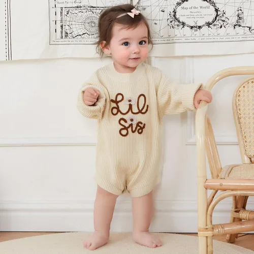 Vista 2 de VISGOGO Suéter a juego para hermanitas grandes y pequeñas, ropa de una sola pieza