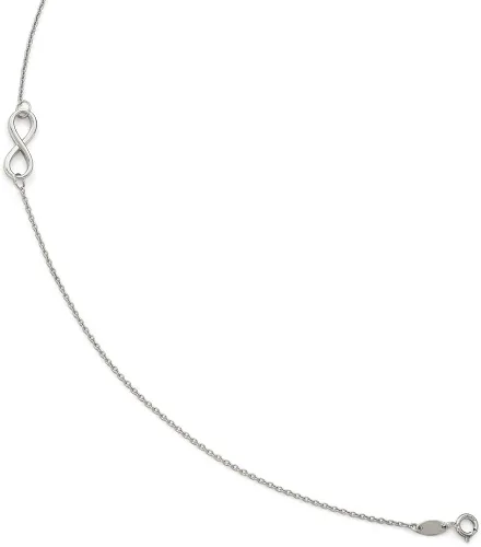 Vista 2 de Black Bow Jewelry - Tobillera de oro blanco de 14 quilates, 8.8in 10.0in