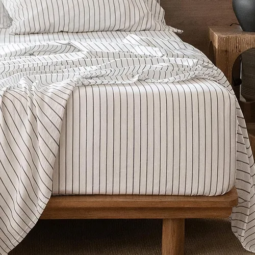 Vista 19 de MooMee Sábana bajera ajustable de solo 100% algodón lavado con textura parecida al lino, transpirable, duradera, suave, cómoda, bolsillo profundo