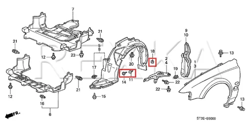 Vista 5 de Rexka Juego de 10 tornillos de nailon para Honda Acura 90114-SE0-000, 90676-SA7-003