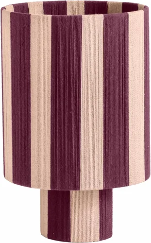 Vista 8 de TOV Furniture Guinevere lámpara de mesa de algodón a rayas rojas y amarillas