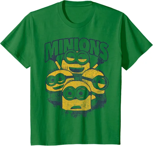 Vista 4 de Despicable Me Minions Vintage Group Graphic Camiseta Gris Oscuro