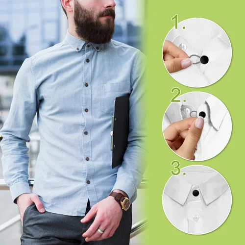 Vista 4 de 9 extensores de cuello de alta calidad para camisas de vestir, pantalones de mezclilla para hombres y mujeres, extensores de botón elásticos