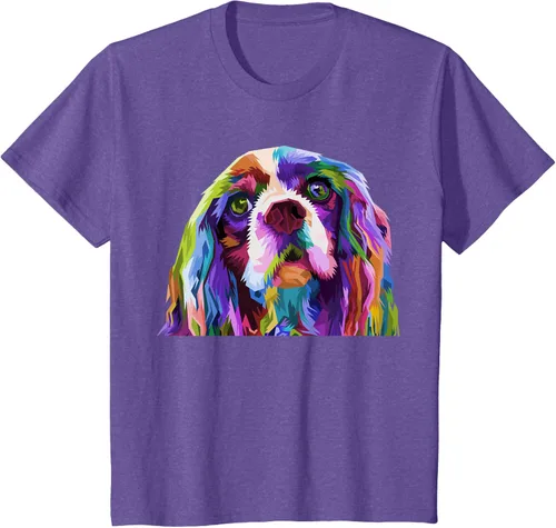 Vista 37 de Camiseta con diseño de Cocker Spaniel de arte pop para dueños de perros, Negro, S