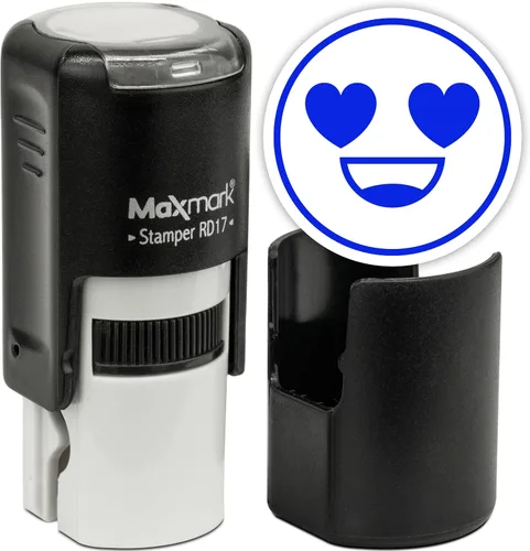 Vista 110 de MaxMark Sello de Emoji Autoentintado Redondo - Enojada - Tinta Negra