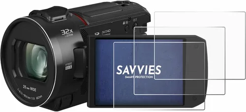 Vista 2 de savvies Paquete de 18 protectores de pantalla compatibles con Panasonic HC-VX3 Protector de pantalla transparente