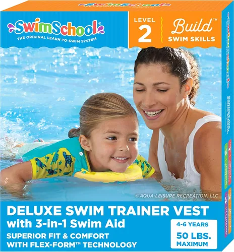 Vista 8 de SwimSchool Chalecos de Entrenamiento de Natación para Niños para Niños Pequeños de 2 a 6 Años – Niños/Niñas – Varios Colores/Estilos – Flotadores