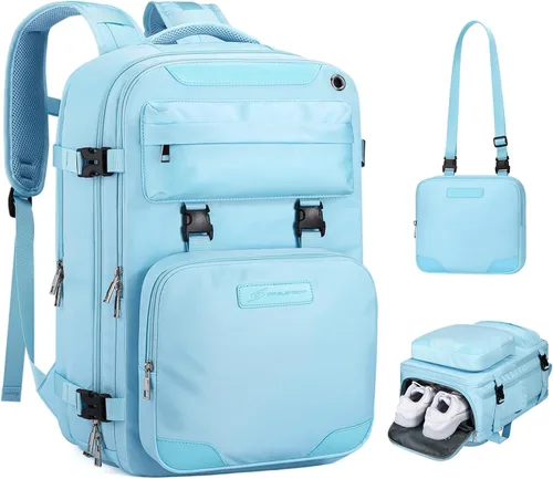 Vista 12 de Maelstrom - Mochila de viaje para hombres y mujeres, portátil de 17.3 pulgadas con compartimento para zapatos Detachable Crossbody Bag