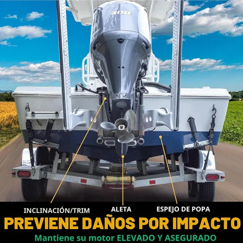 Vista 4 de Mangrove Products: Protector de Travesaño, Soporte para Motor Fuera de Borda, 3 Cuñas de Ram, Accesorios para Barcos de Pontón Negro