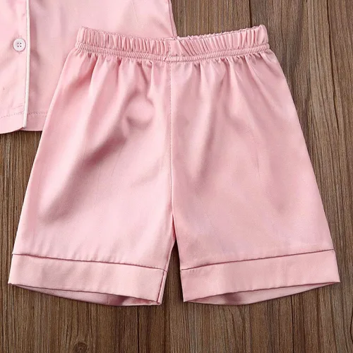 Vista 142 de Conjunto de pijama de manga larga con botones para niña pequeña, conjunto de ropa de dormir