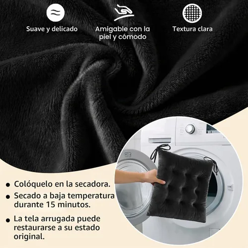 Vista 4 de ELFJOY Cojines para silla mecedora copetudo con respaldo alto y cojín de Negro