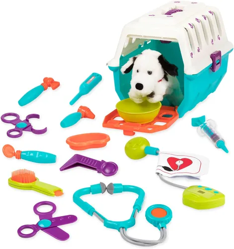 Vista 8 de Battat Mini juego de veterinario, kit veterinario para el cuidado