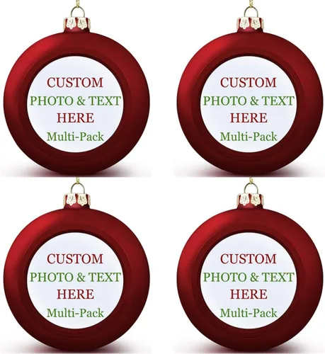 Vista 29 de Adornos de Navidad personalizados, texto fotográfico, haz tu propio adorno de cerámica de porcelana, regalo de recuerdos para decoración de Navidad