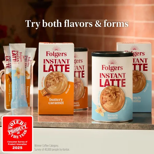Vista 10 de Folgers Café instantáneo con sabor a vainilla francesa, 16 onzas (paquete de 6)