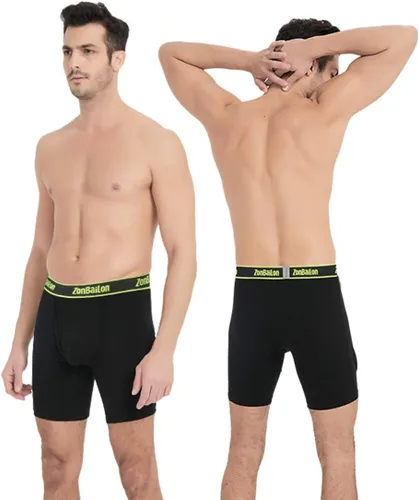 Vista 2 de ZONBAILON Ropa interior para hombre, paquete de calzoncillos bóxer de viscosa de bambú transpirable, refrescante, ropa interior grande y alta