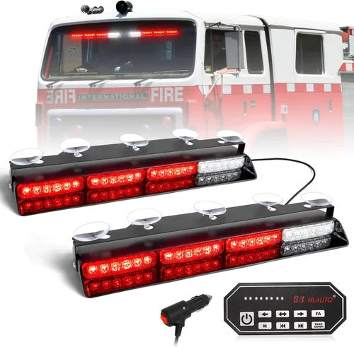 Vista 20 de HLauto Luces Estroboscópicas de Emergencia para Tablero 604N: 2x16.8 pulgadas Luz de Seguridad Ámbar Blanca con Take Down, Barra de Luz
