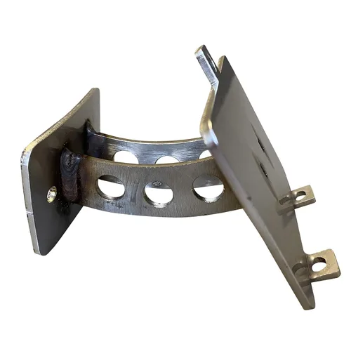 Vista 3 de Soporte de termómetro digital - Accesorio universal para parrilla de montaje para controlador de barbacoa (acero inoxidable - base curvada)