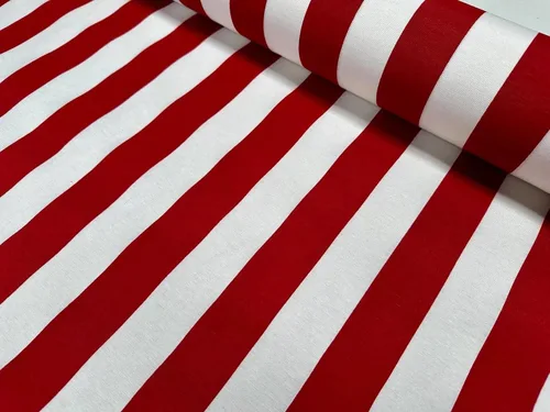 Vista 3 de Tela a rayas blancas rojas - Sofia Stripes Cortina Material de tapicería 55.1 in de ancho