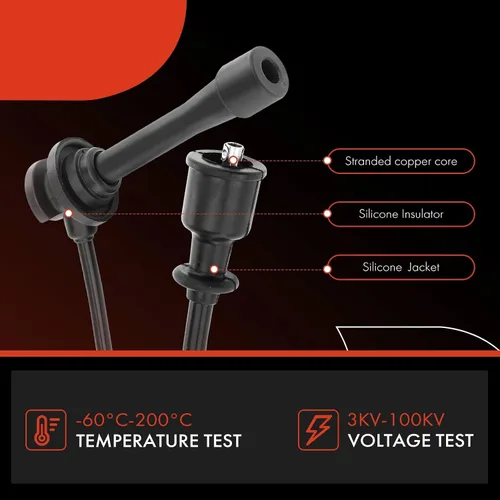 Vista 5 de A-Premium Juego de 2 cables de bujía de encendido compatibles con Kia Sportage 1995-2002 L4 2.0L DOHC