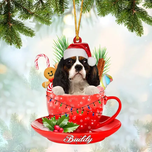 Vista 105 de Alaskan Malamute - Adorno de tetera de perro sentado en una tetera de Navidad, adorno de Navidad con nombre personalizado, adorno de automóvil