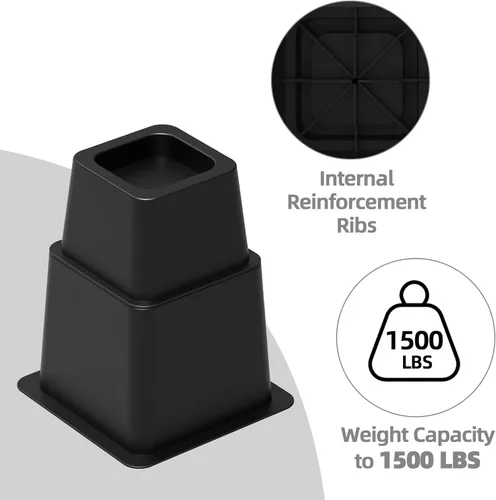 Vista 5 de Elevadores de cama de 3, 5 u 8 pulgadas, resistentes, elevadores de muebles ajustables para cama, sofá, mesa, silla, soporta hasta 1500 libras
