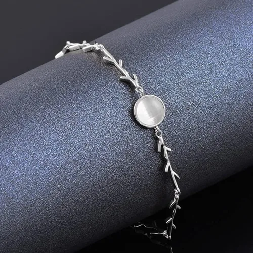 Vista 3 de 2024 New Charm Round Opal Stone Branches Shaped Bracelet For Women Rose Gold Color Fashion Jewelry Accessories