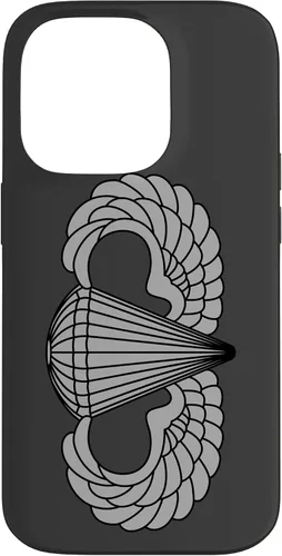 Vista 16 de Insignia básica de paracaidista para iPhone 14, alas de salto aerotransportadas, funda gris
