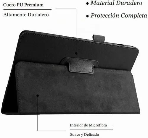 Vista 3 de Funda Folio Para Galaxy Tab A 8.0 2017 Modelo T380/T385, Funda Protectora De Cuero De La PU Premium Para Samsung Galaxy Tab A 8.0 Pulgadas 2017 Negro
