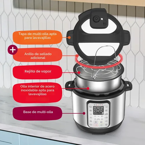 Vista 10 de Instant Pot Duo Plus 6 Qt 9 in 1 Olla de presión multiuso programable, olla de cocción lenta, arrocera, yogurtera, vaporera, para hervir huevos