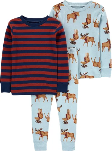 Vista 13 de Simple Joys by Carter's Conjunto de pijama de algodón ajustado de 3 piezas para bebé