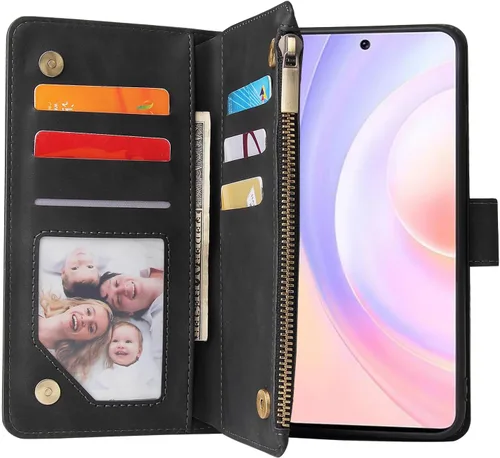 Vista 2 de Asuwish Funda compatible con Huawei Nova 9 SE / Honor 50 SE, protector de pantalla de vidrio templado y funda de cuero con tapa para tarjetero