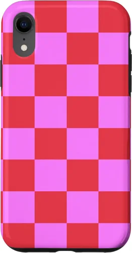 Vista 25 de Funda femenina con patrón de mujer rosa y rojo a cuadros para iPhone 17