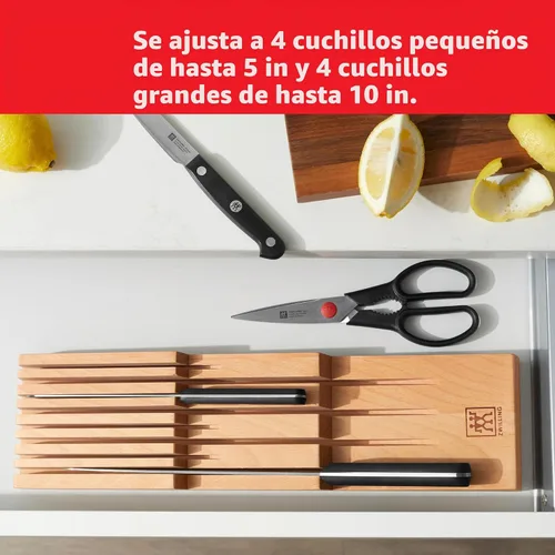 Vista 6 de Zwilling - Bloque de cuchillos de 8 ranuras para cajones, madera de haya beechwood