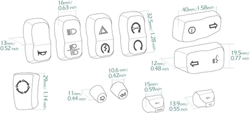 Vista 4 de KiWAV Tapas de interruptor negras, 11 piezas compatibles con Harley 14-17 FLHTCUTG, 14-18 FLHTCUI, 15-16 FLHTCUL, 15-17 FLRT, 15-18 FLHTKL, 16-18