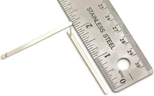 Vista 3 de Pendientes geométricos modernos de 0.118 in con relleno de oro de 14 quilates de 2 pulgadas de largo