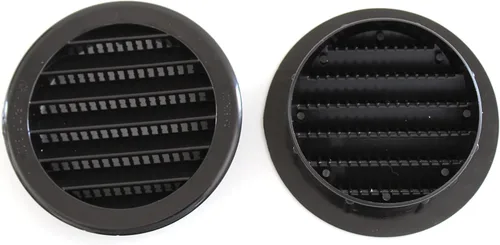 Vista 6 de Cubierta de rejilla de ventilación de aire de 3" redonda de plástico con persiana para reptiles, Soffit (16, Negro)