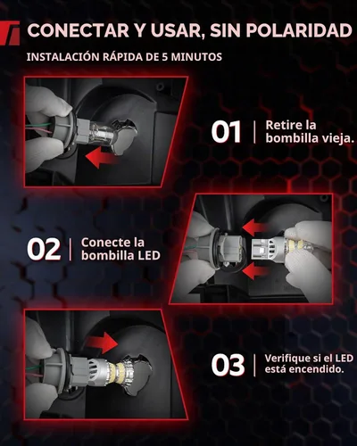 Vista 8 de Torchbeam 7440 7443 LED Bombilla de luz inversa 6000K Luz de Blanco 6000K