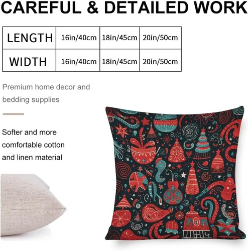 Vista 19 de Funda de almohada moderna para sofá, funda de almohada decorativa de tela de lino para exteriores, fundas de cojín de Navidad de Papá Noel