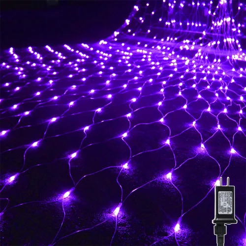 Vista 12 de Waterglide - Luces de red de San Valentín para exteriores, 12 x 5 pies, 360 luces LED de malla con 8 modos de iluminación, luces impermeables