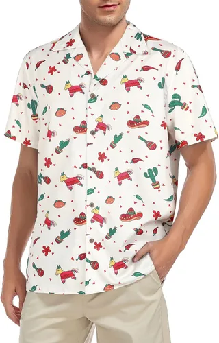 Vista 3 de American Trends Camisa hawaiana para hombre, camisas casuales de playa con botones, camisas tropicales de manga corta para hombre