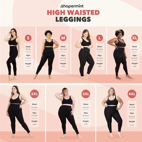 Vista 3 de Shapermint - Leggings moldeadores de compresión media de cintura alta para mujer