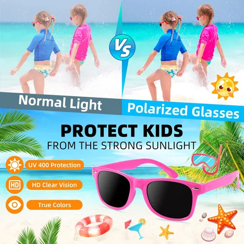 Vista 3 de 24 lentes de sol para niños a granel, recuerdos de fiesta para niños y niñas de 3 a 8 años, lentes de sol neón con protección UV400 para verano