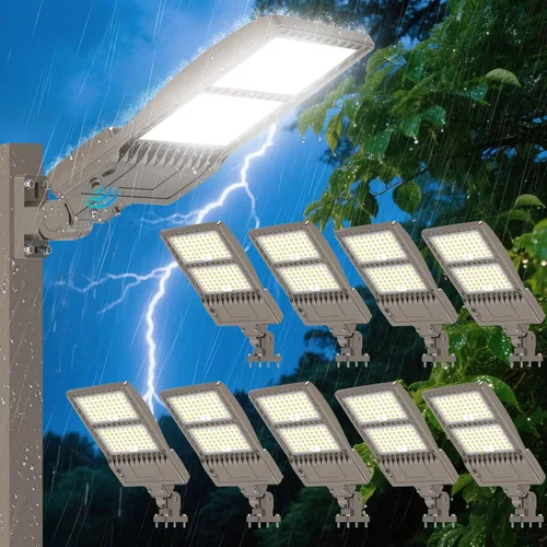 Vista 27 de BBESTLED 400W/320W/240W luces LED para estacionamiento con brazo y montaje deslizante, iluminación exterior del atardecer al amanecer, luz