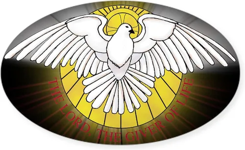 Vista 6 de CafePress Pegatina rectangular de espíritu santo para parachoques de coche ovalada Blanco - Pegatina Rectángulo Espíritu Santo