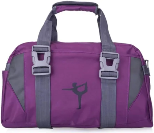 Vista 4 de Bolsa de lona de baile para niñas, bolsas de gimnasia deportiva para niños, bolsa de baile de jazz, ballet, hip hop, bolsa de deportes rosa, Púrpura