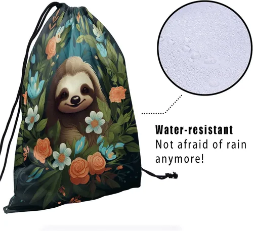 Vista 74 de Bolsa de agarre de gimnasia de piel de animal, bolsa de gimnasia con cordón ajustable, bolsa de cuerda para fauna silvestre, Mariposas Galaxy