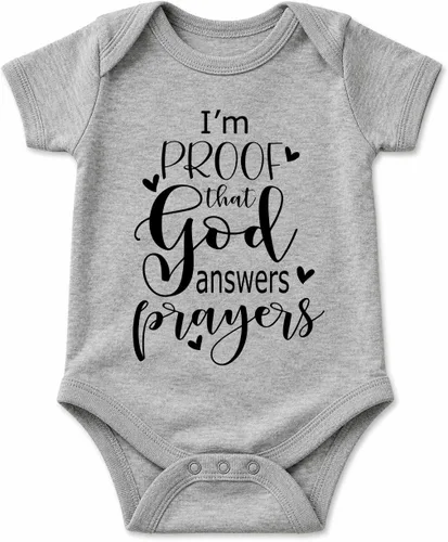 Vista 8 de AW Fashions I'm Proof God Answers Prayers - Miracle Baby Bodysuit Azul